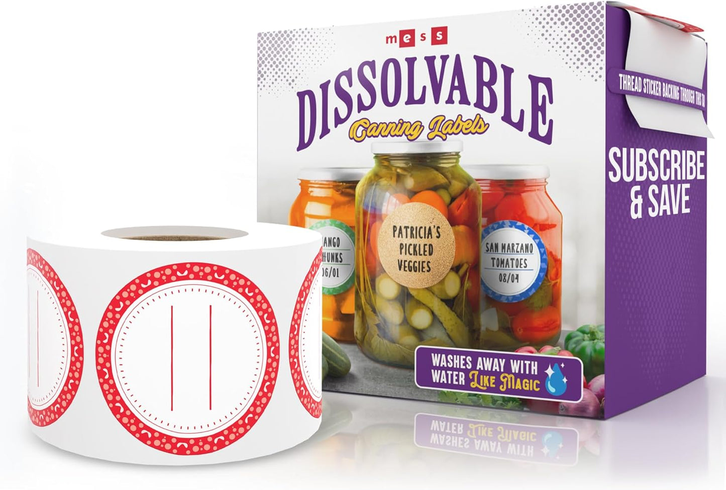 Canning Labels Dissolvable Stickers for Mason Jars and More (2" round 200/Roll) Canning Supplies Washes off in Seconds like Magic - Jar Labels Homemade Jam, Jelly, and More (Slate)