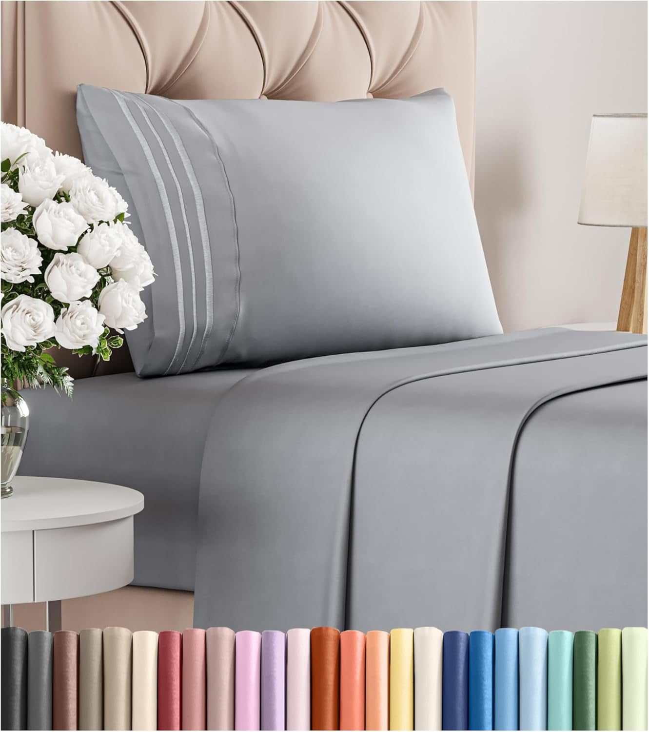 Queen Size 4 Piece Sheet Set - Comfy Breathable & Cooling Bed Sheets Set - Hotel Luxury Bedding for Women, Men, Kids, Teens, Boys & Girls - Deep Pockets, Ultra-Soft, Wrinkle Free - Oeko-Tex - Khaki