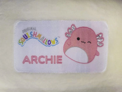 Official Archie Bean Bag Chair - 30 in Wide Kids Squishy Soft Chair, Pink/White