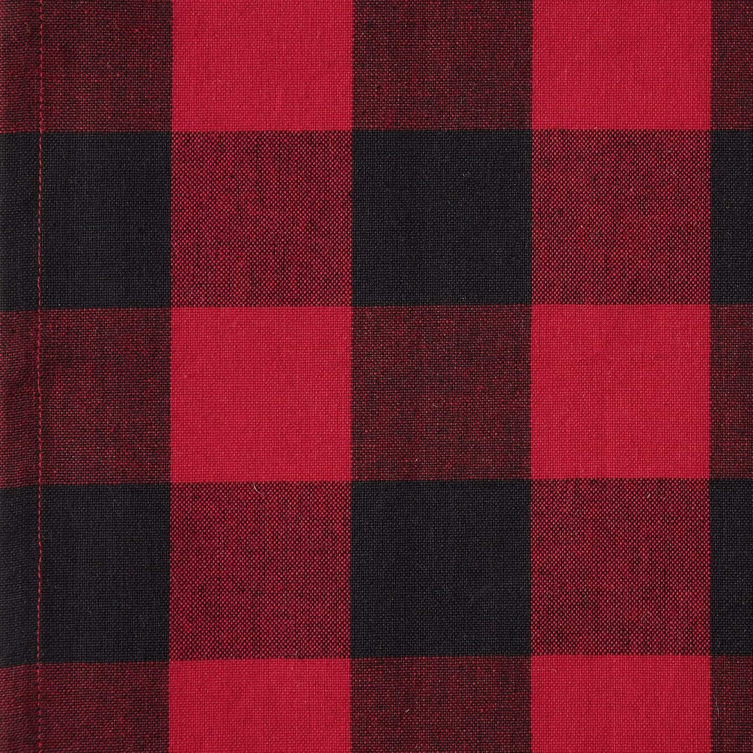 Buffalo Check Collection, Classic Farmhouse Cloth Napkin Set, 20X20, Red & Black, 6 Piece
