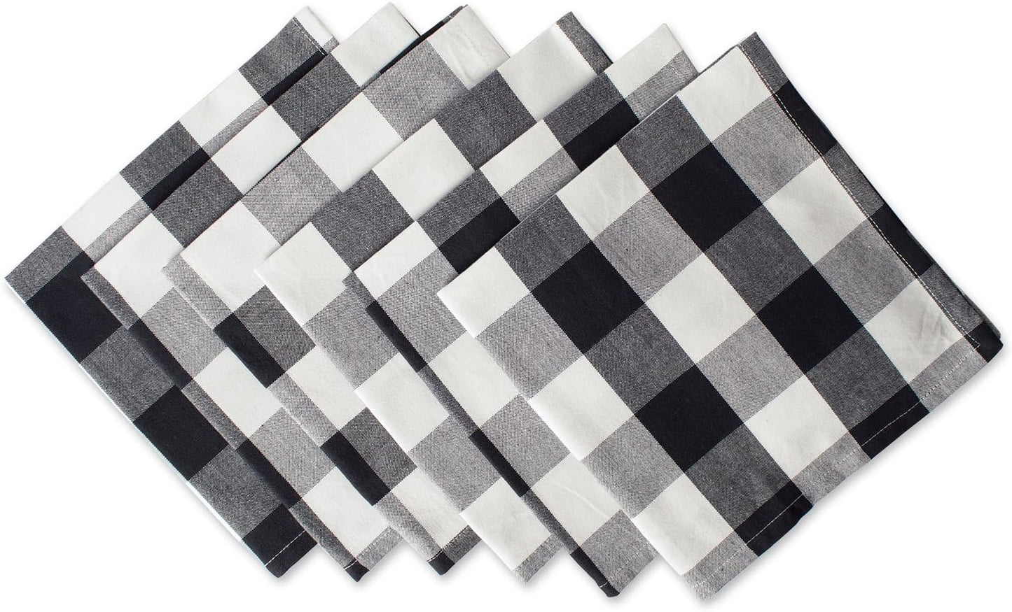 Buffalo Check Collection, Classic Farmhouse Cloth Napkin Set, 20X20, Red & Black, 6 Piece