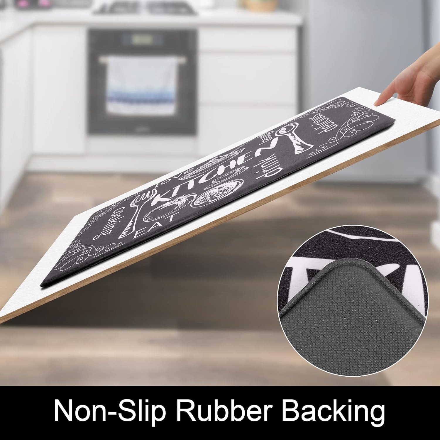 Kitchen Mats for Floor Set of 2 Thick anti Fatigue Mat for Cushioned, Waterproof Non-Slip Rugs Comfort Standing Chef Mat for Kitchen Sink, Laundry Room, Farmhouse Home Decor