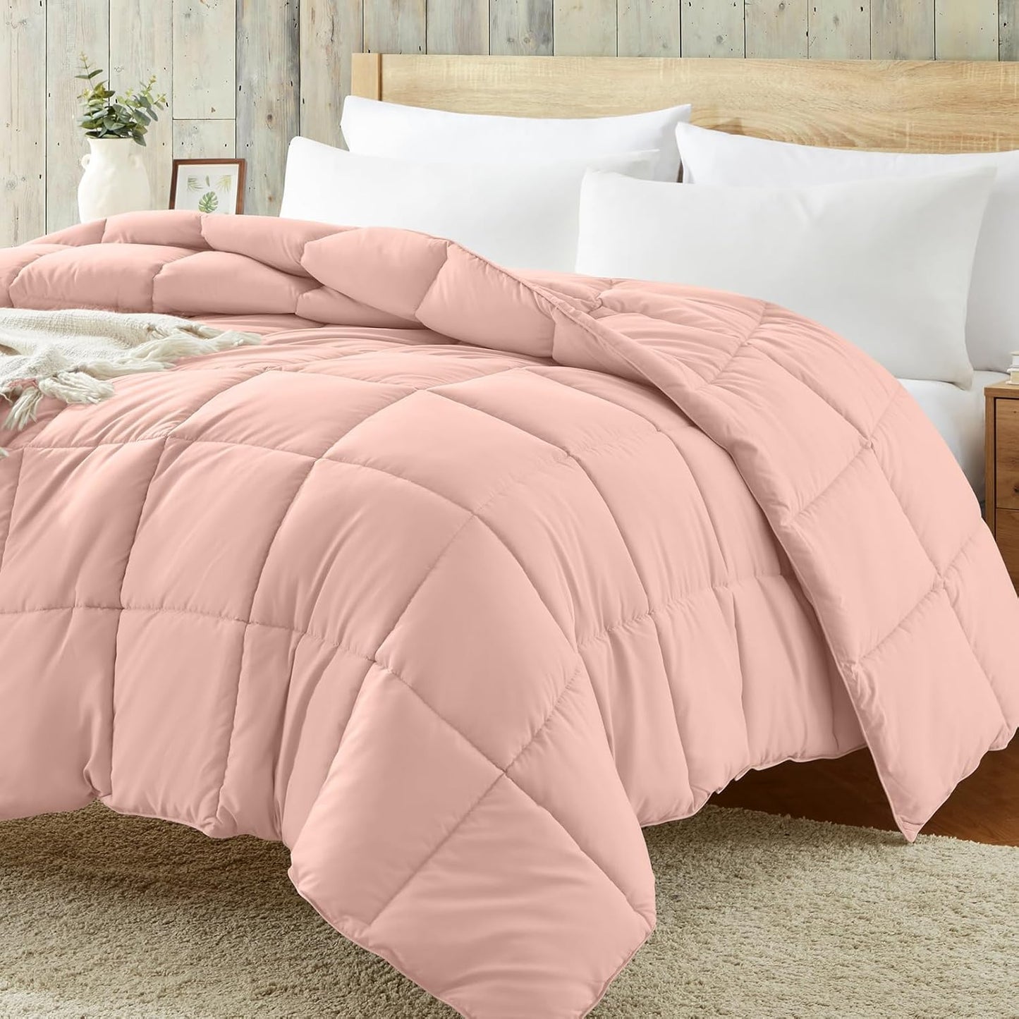 Twin Comforter Duvet Insert - Purple down Alternative Bed Comforter Twin Size, Lightweight Bedding Comforters Quilted Soft All Season Reversible Plum/Light Purple