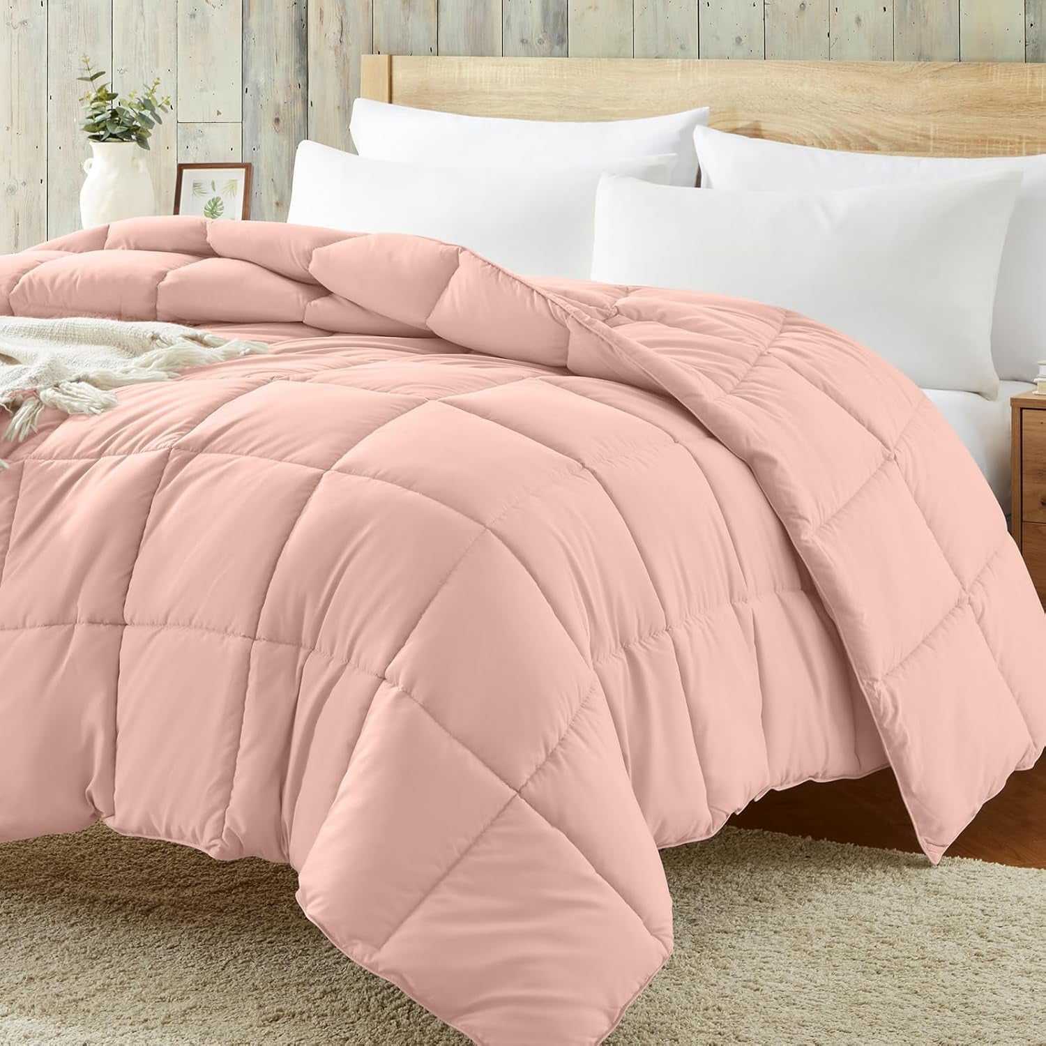 Twin Comforter Duvet Insert - Purple down Alternative Bed Comforter Twin Size, Lightweight Bedding Comforters Quilted Soft All Season Reversible Plum/Light Purple
