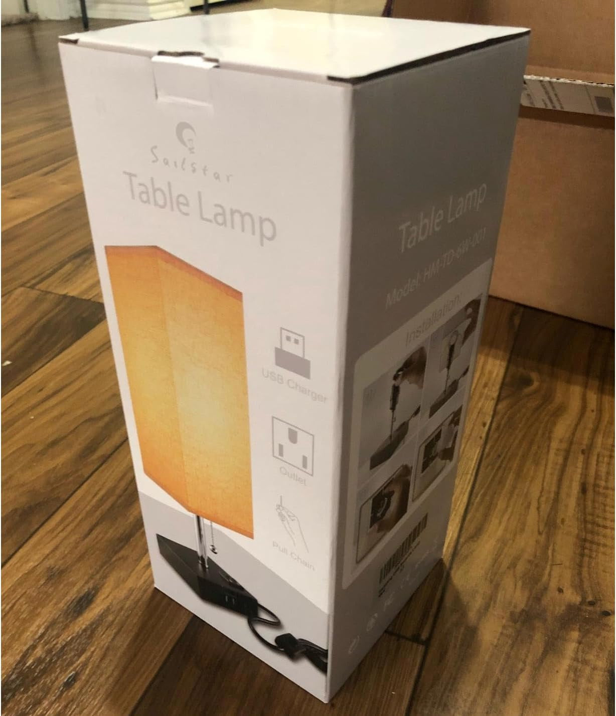 Table Lamp with USB Port, Bedside Lamps with 2 Fast USB Charging Ports & AC Outlet, Small Lamp Inlcude Daylight 5000K LED Bulb, Modern Table Lamps for Bedroom Nightstand Living Room