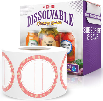 Canning Labels Dissolvable Stickers for Mason Jars and More (2" round 200/Roll) Canning Supplies Washes off in Seconds like Magic - Jar Labels Homemade Jam, Jelly, and More (Slate)