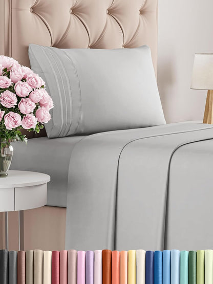 Queen Size 4 Piece Sheet Set - Comfy Breathable & Cooling Bed Sheets Set - Hotel Luxury Bedding for Women, Men, Kids, Teens, Boys & Girls - Deep Pockets, Ultra-Soft, Wrinkle Free - Oeko-Tex - Khaki