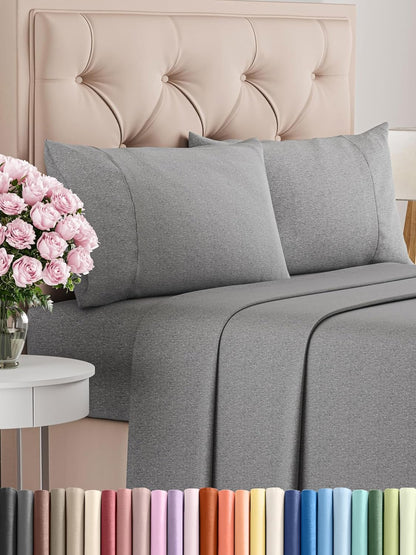 Queen Size 4 Piece Sheet Set - Comfy Breathable & Cooling Bed Sheets Set - Hotel Luxury Bedding for Women, Men, Kids, Teens, Boys & Girls - Deep Pockets, Ultra-Soft, Wrinkle Free - Oeko-Tex - Khaki