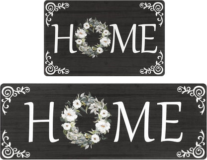 Kitchen Mats for Floor Set of 2 Thick anti Fatigue Mat for Cushioned, Waterproof Non-Slip Rugs Comfort Standing Chef Mat for Kitchen Sink, Laundry Room, Farmhouse Home Decor