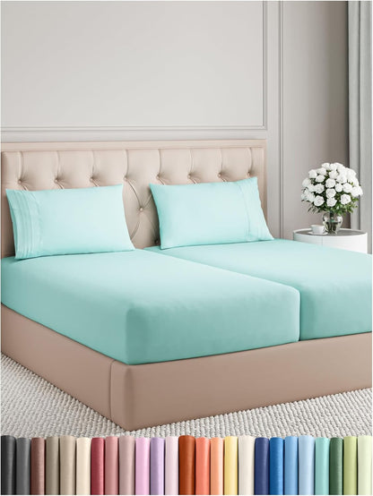 Queen Size 4 Piece Sheet Set - Comfy Breathable & Cooling Bed Sheets Set - Hotel Luxury Bedding for Women, Men, Kids, Teens, Boys & Girls - Deep Pockets, Ultra-Soft, Wrinkle Free - Oeko-Tex - Khaki